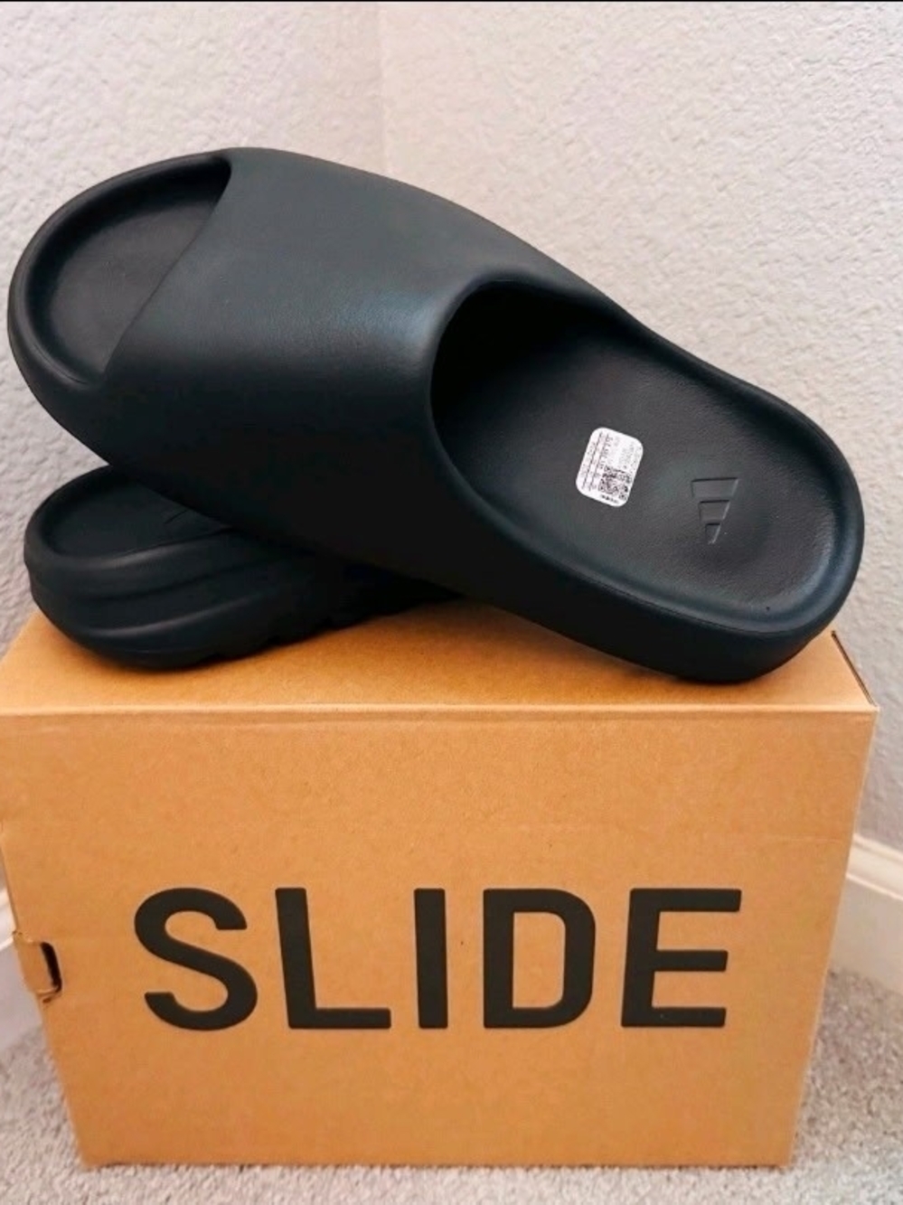 adidas Black Yeezy Slide-Style Foam Slip-Ons